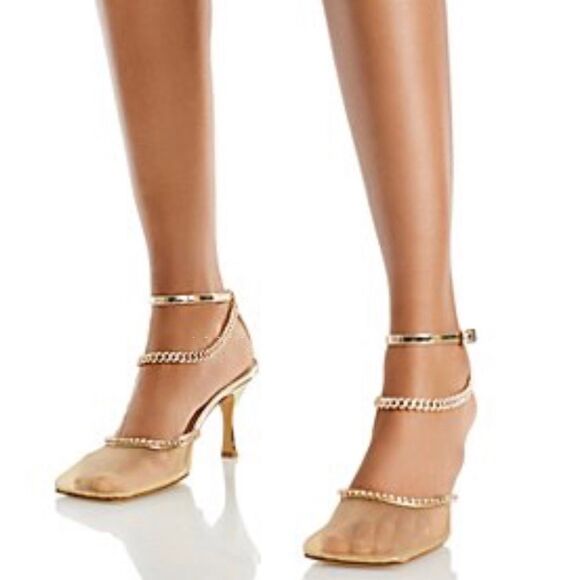 Nalebe Stellar Crystal-Embellished Ankle-Strap Pumps size 38 - Picture 2 of 13